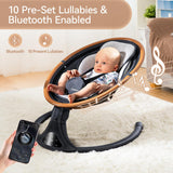 LAREX Baby Swings for Infants to Toddler-Electric Bluetooth Infant Swing with Remote Control, Rocker with 5 Speeds, 5-Point Harness,3 Seat Positions (Gray)