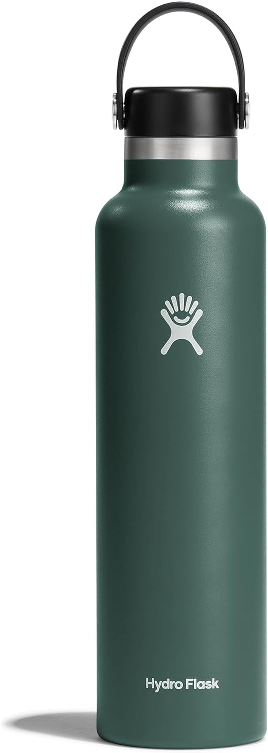 Hydro Flask Stainless Steel Standard Mouth Water Bottle with Flex Cap and Double-Wall Vacuum Insulation