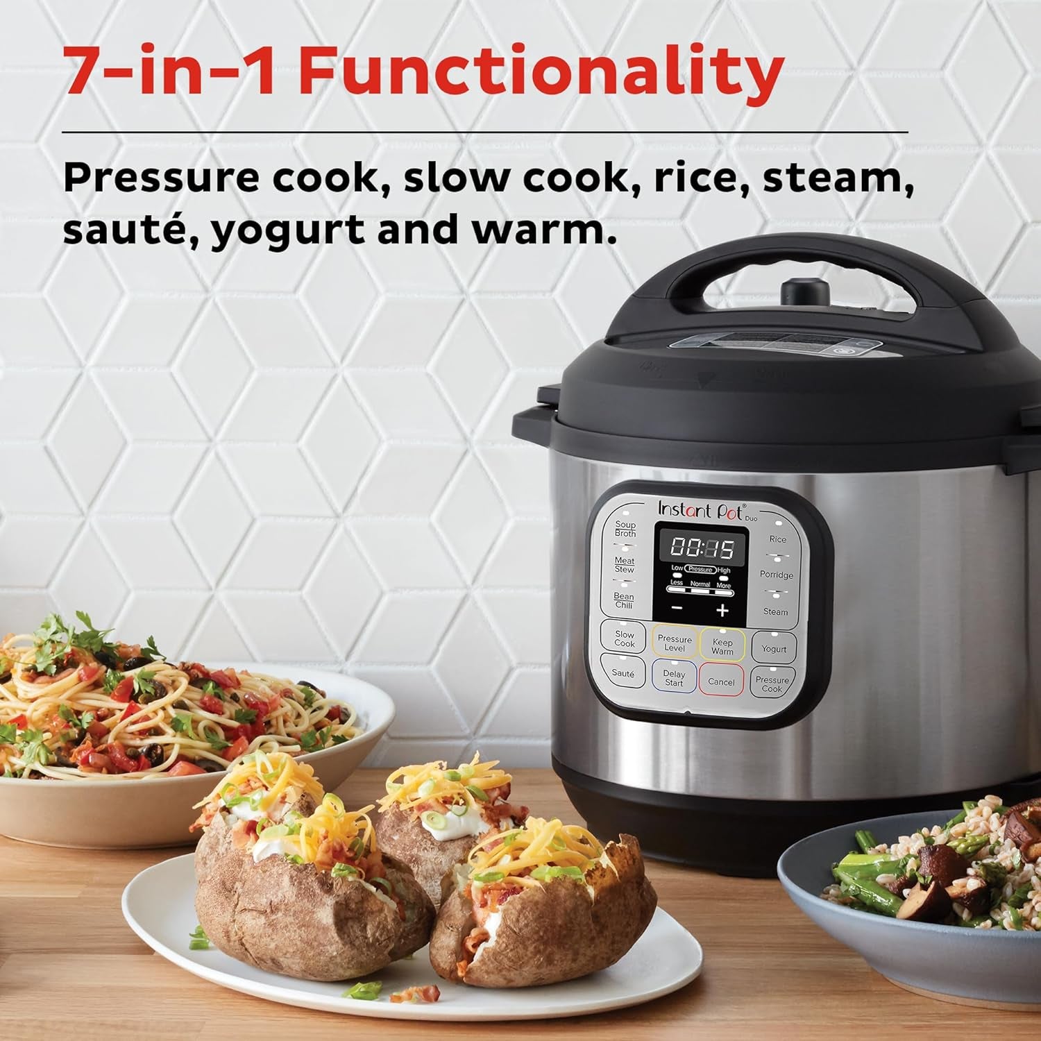 Instant Pot Duo 7-In-1 Mini Electric Pressure Cooker, Slow Rice Cooker, Steamer, Sauté, Yogurt Maker, Warmer & Sterilizer, Includes Free App with over 1900 Recipes, Stainless Steel, 3 Quart