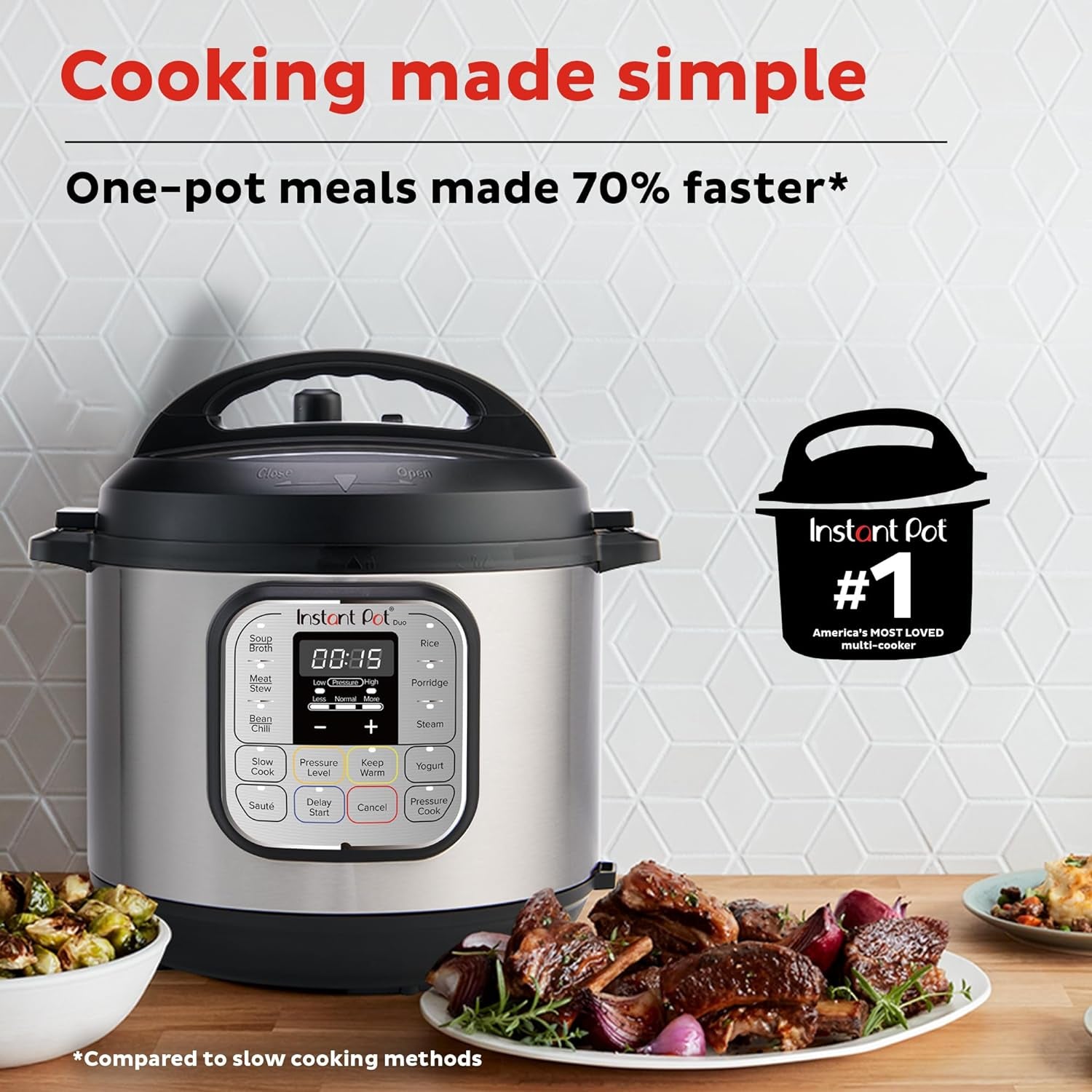 Instant Pot Duo 7-In-1 Mini Electric Pressure Cooker, Slow Rice Cooker, Steamer, Sauté, Yogurt Maker, Warmer & Sterilizer, Includes Free App with over 1900 Recipes, Stainless Steel, 3 Quart