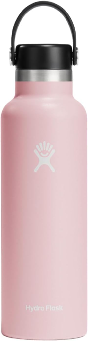 Hydro Flask Stainless Steel Standard Mouth Water Bottle with Flex Cap and Double-Wall Vacuum Insulation