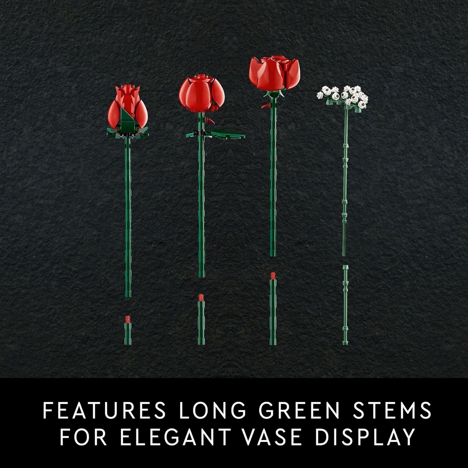 Icons Bouquet of Roses, Artificial Flowers for Home Décor, Gift for Her or Him for Anniversary or Any Special Day, Relax with a Unique Build and Display Model from the Botanical Collection, 10328