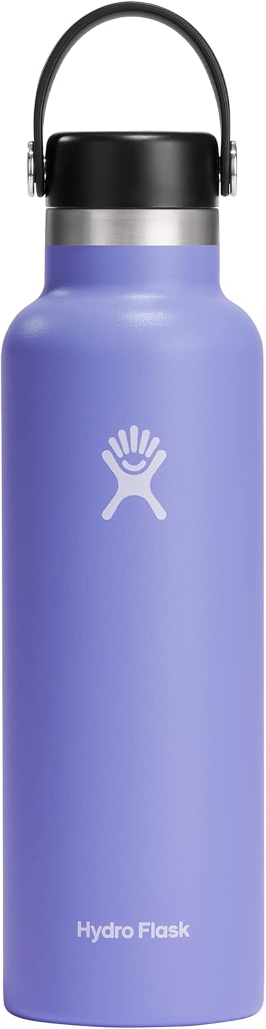 Hydro Flask Stainless Steel Standard Mouth Water Bottle with Flex Cap and Double-Wall Vacuum Insulation