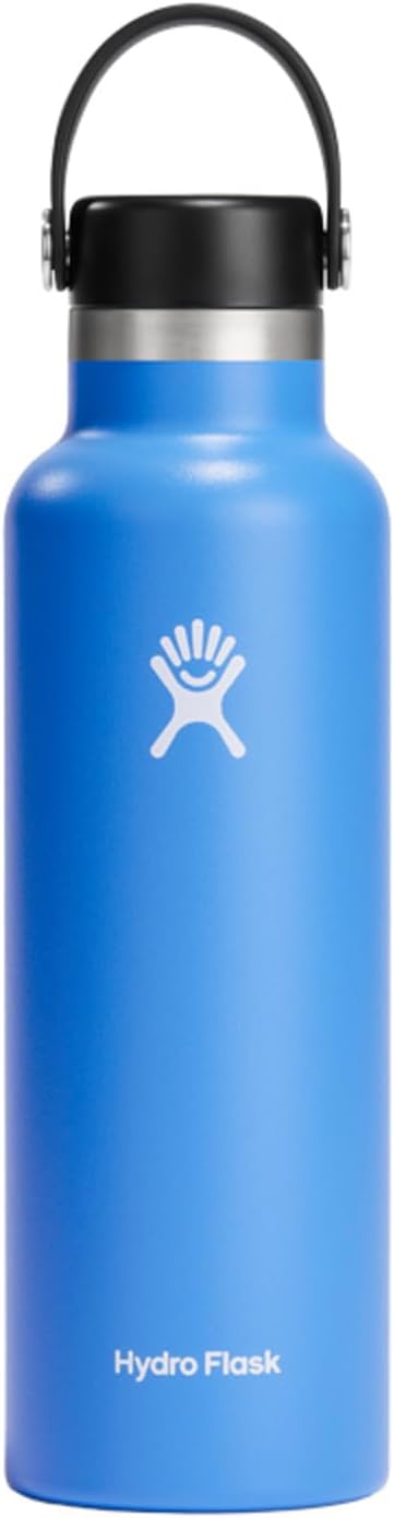 Hydro Flask Stainless Steel Standard Mouth Water Bottle with Flex Cap and Double-Wall Vacuum Insulation