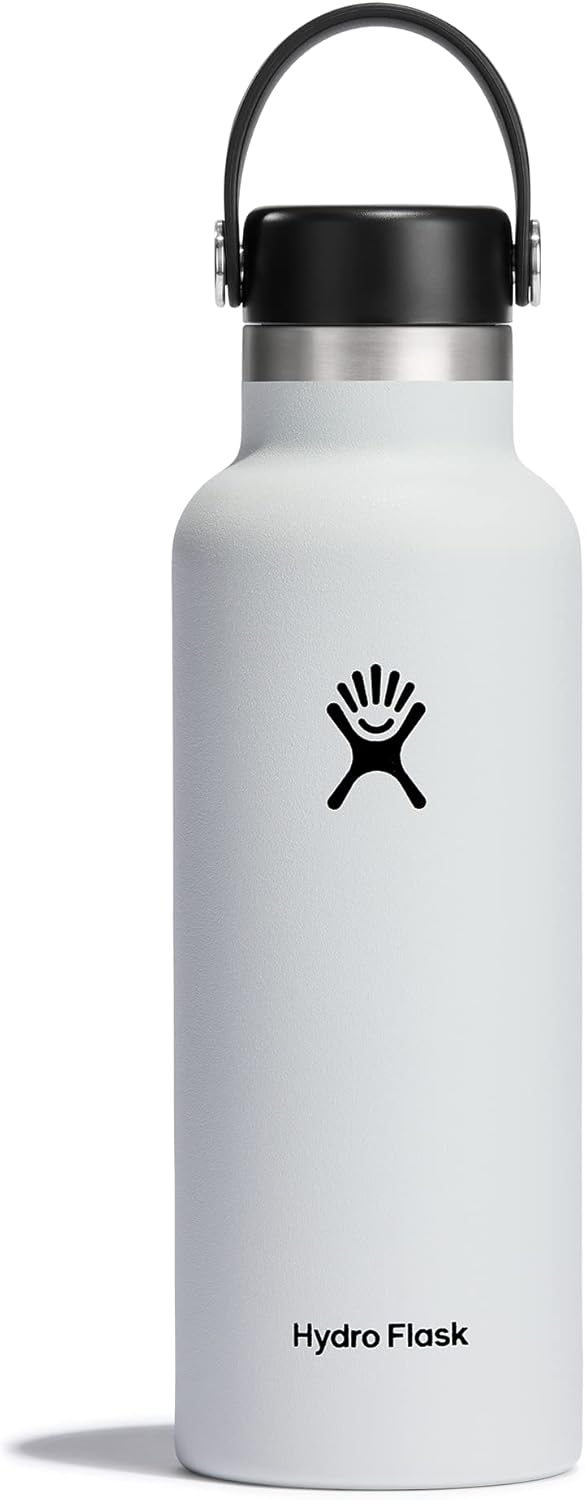 Hydro Flask Stainless Steel Standard Mouth Water Bottle with Flex Cap and Double-Wall Vacuum Insulation