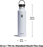 Hydro Flask Stainless Steel Standard Mouth Water Bottle with Flex Cap and Double-Wall Vacuum Insulation