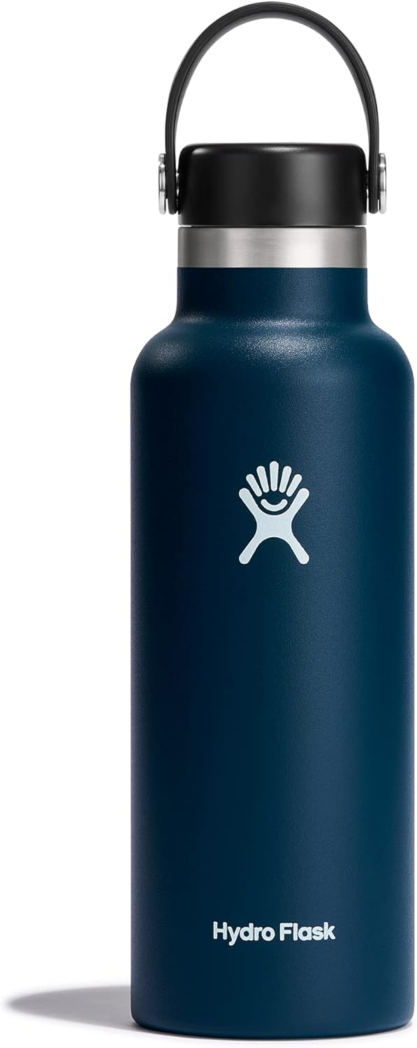 Hydro Flask Stainless Steel Standard Mouth Water Bottle with Flex Cap and Double-Wall Vacuum Insulation