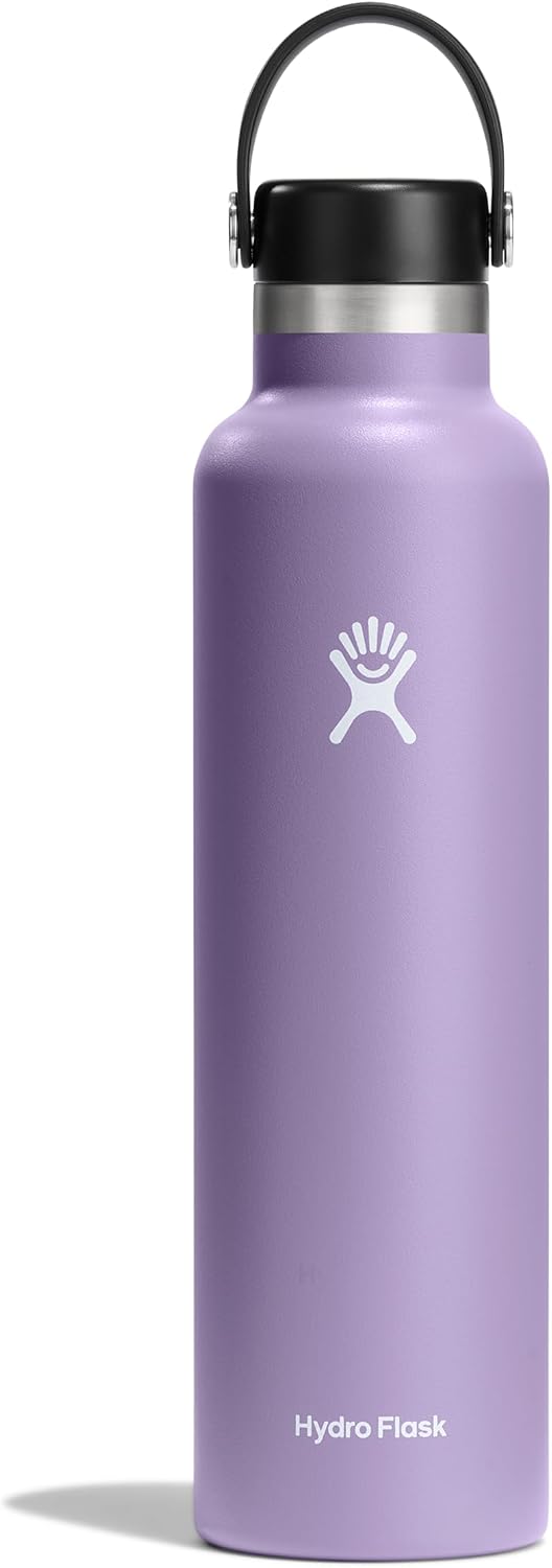 Hydro Flask Stainless Steel Standard Mouth Water Bottle with Flex Cap and Double-Wall Vacuum Insulation