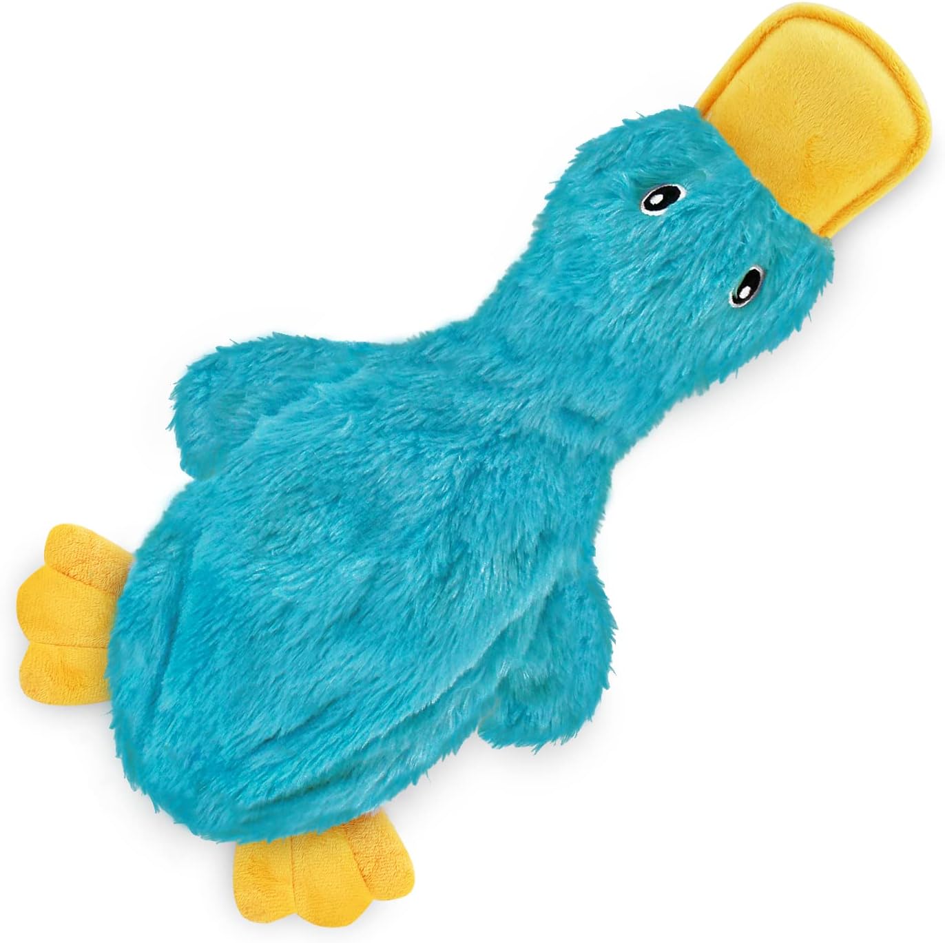 Crinkle Dog Toy for All Breeds - Plush No-Stuffing Duck with Soft Squeaker, Ideal for Indoor Play and Chewing - Yellow