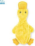 Crinkle Dog Toy for All Breeds - Plush No-Stuffing Duck with Soft Squeaker, Ideal for Indoor Play and Chewing - Yellow