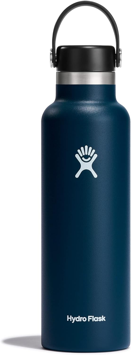 Hydro Flask Stainless Steel Standard Mouth Water Bottle with Flex Cap and Double-Wall Vacuum Insulation