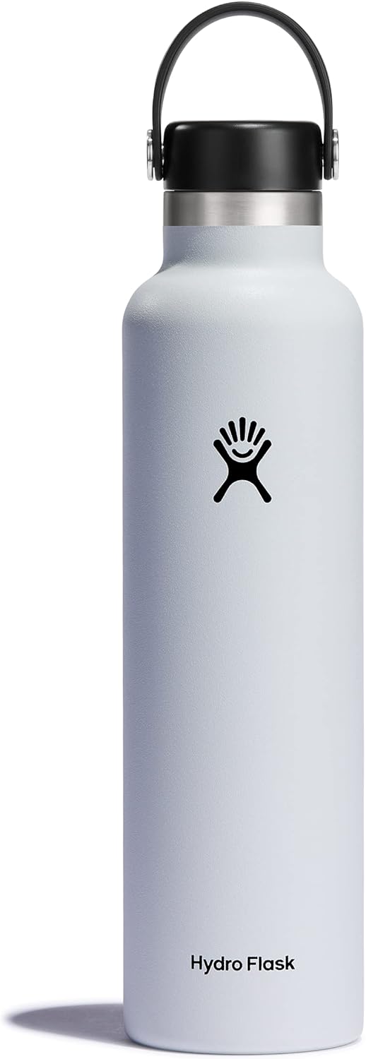 Hydro Flask Stainless Steel Standard Mouth Water Bottle with Flex Cap and Double-Wall Vacuum Insulation