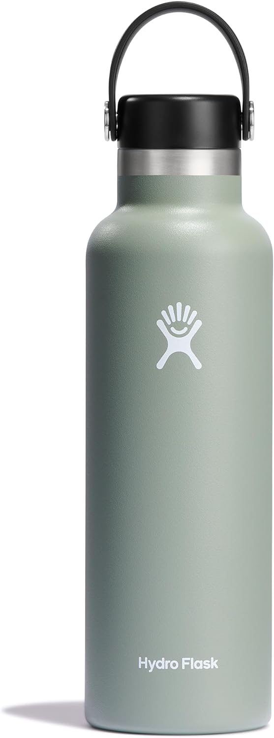 Hydro Flask Stainless Steel Standard Mouth Water Bottle with Flex Cap and Double-Wall Vacuum Insulation