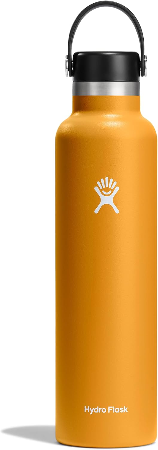 Hydro Flask Stainless Steel Standard Mouth Water Bottle with Flex Cap and Double-Wall Vacuum Insulation