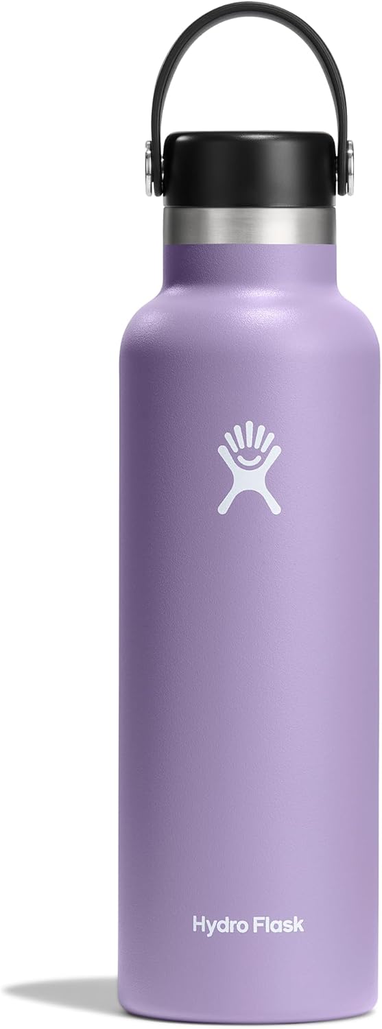 Hydro Flask Stainless Steel Standard Mouth Water Bottle with Flex Cap and Double-Wall Vacuum Insulation