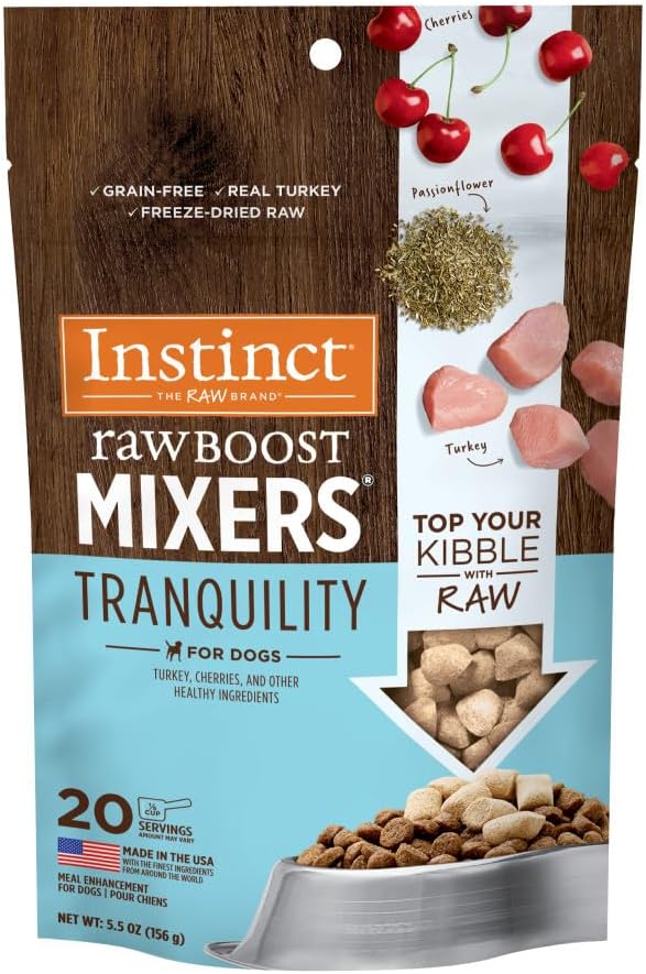 Instinct Raw Boost Mixers Freeze Dried Dog Food Toppers for Dry Food, Grain Free Dog Food Toppers with Chicken for Dogs - Gut Health, 5.5 Oz