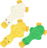 Crinkle Dog Toy for All Breeds - Plush No-Stuffing Duck with Soft Squeaker, Ideal for Indoor Play and Chewing - Yellow