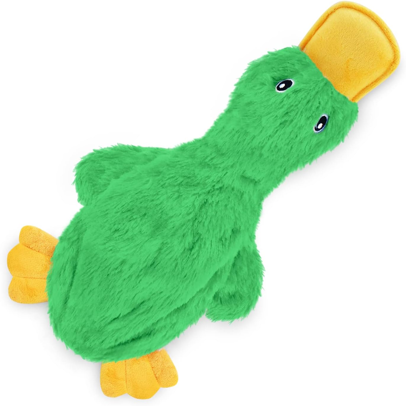 Crinkle Dog Toy for All Breeds - Plush No-Stuffing Duck with Soft Squeaker, Ideal for Indoor Play and Chewing - Yellow