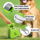 Dogbuddy Pooper Scooper, Portable Dog Pooper Scooper, Poop Scooper for Small and Large Dogs, Pooper Scooper with Bag Attachment, Leash Clip and Dog Waste Bags Included (Medium, Kiwi)