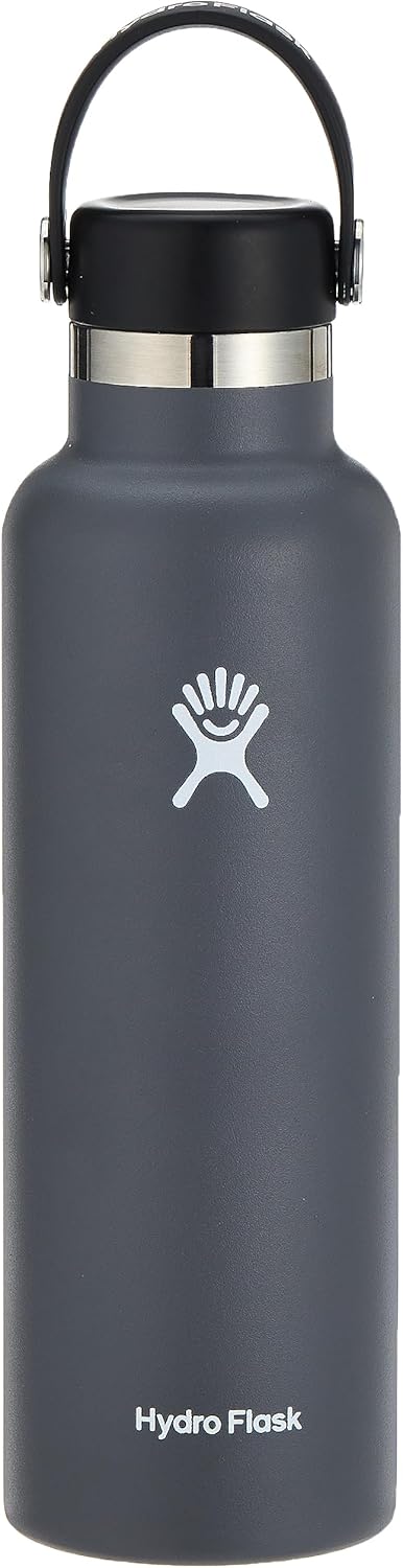 Hydro Flask Stainless Steel Standard Mouth Water Bottle with Flex Cap and Double-Wall Vacuum Insulation