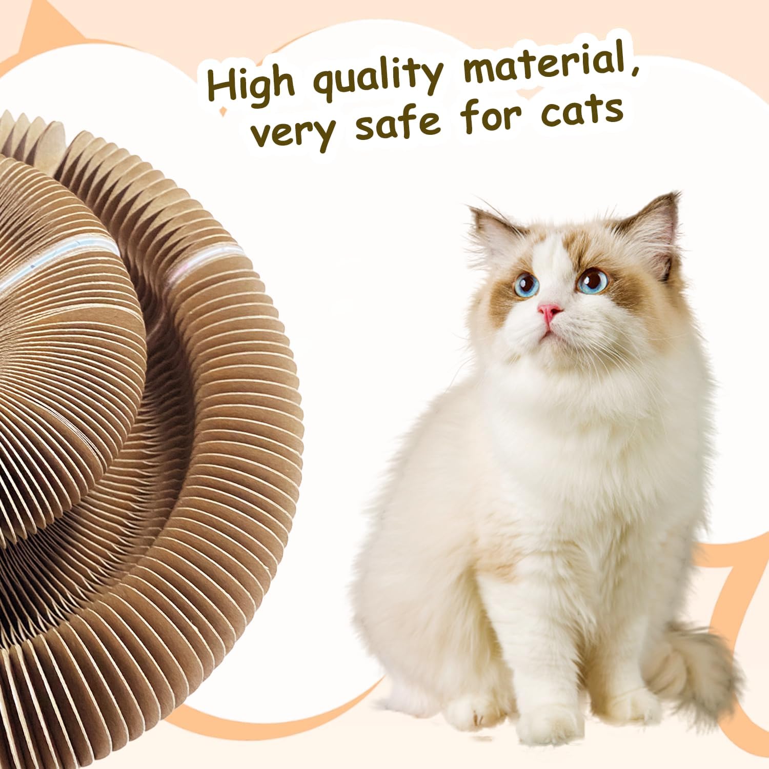 OWOWPET Kitty Kurlz Cat Toy, Reversible Infinity Style Magic Organ Cat Toy Made from Recycled Corrugated Cardboard Durable & Long Lasting