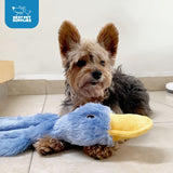 Crinkle Dog Toy for All Breeds - Plush No-Stuffing Duck with Soft Squeaker, Ideal for Indoor Play and Chewing - Yellow