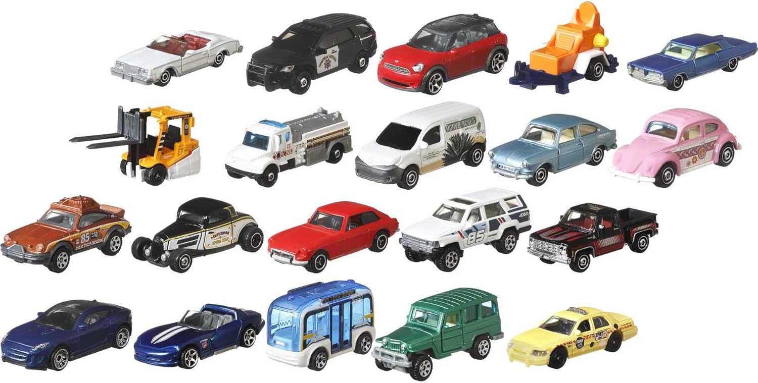 Matchbox Toy Cars or Trucks 8-Pack, Set of 8 Die-Cast 1:64 Scale Vehicles, Themed Multipack, Including 1 Exclusive (Styles May Vary)