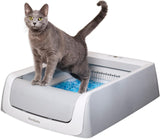 Petsafe Scoopfree Crystal Pro Self Cleaning Litter Box, Automatic Cat Litter Box - Comes with 1 Disposable Crystal Litter Tray (Grey, Uncovered)