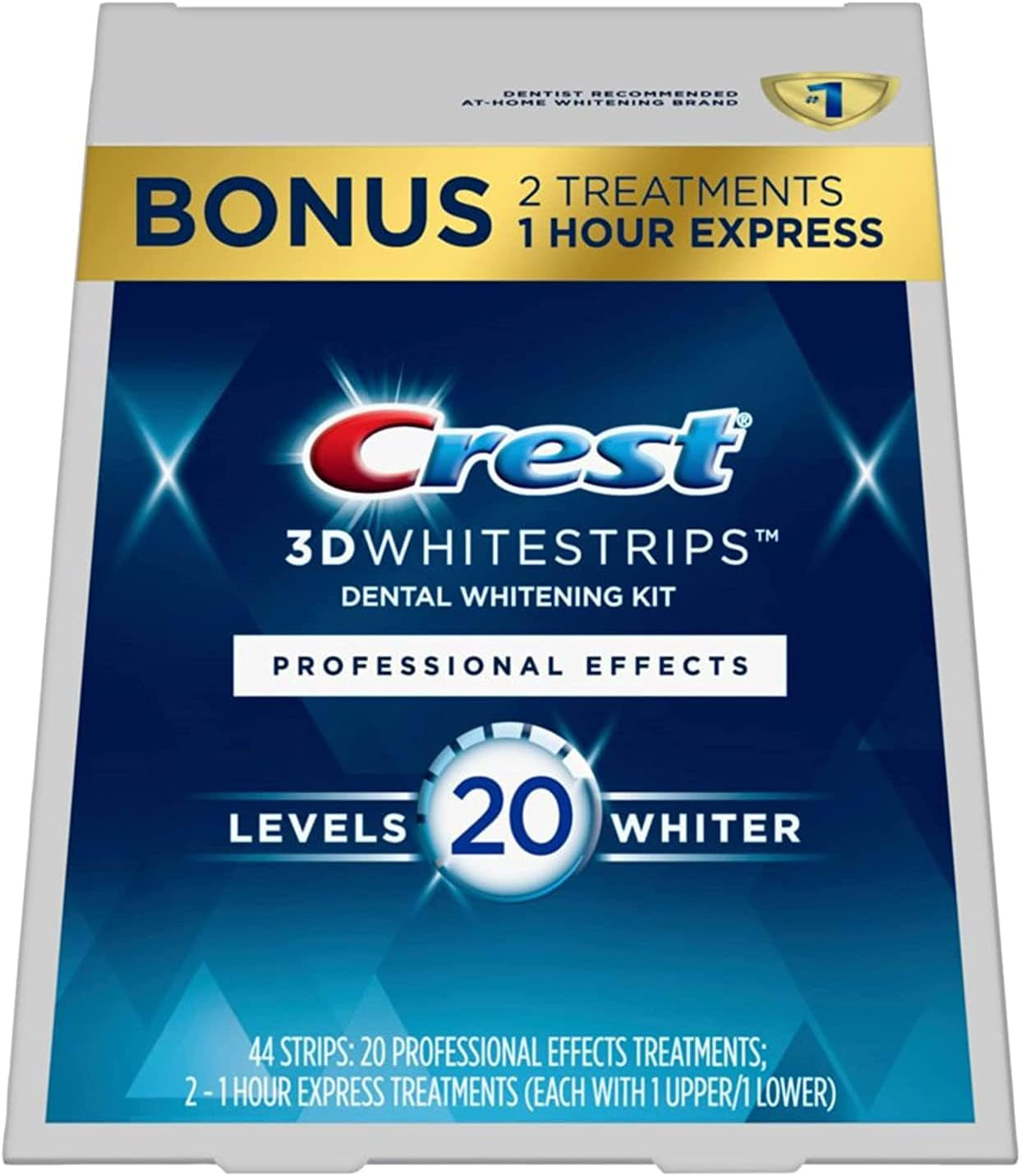 Crest 3D Whitestrips Professional Effects, Whitestrip 3D White, Teeth Whitening Strip Kit, 44 Strips (22 Count Pack), Crest Teeth Whitening Strips, Teeth Whitening Kit