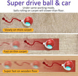 Interactive Cat Toys Ball for Indoor Cats Fast Rolling on Carpet, Chirping & Motion Activate Cat Toys (Red)