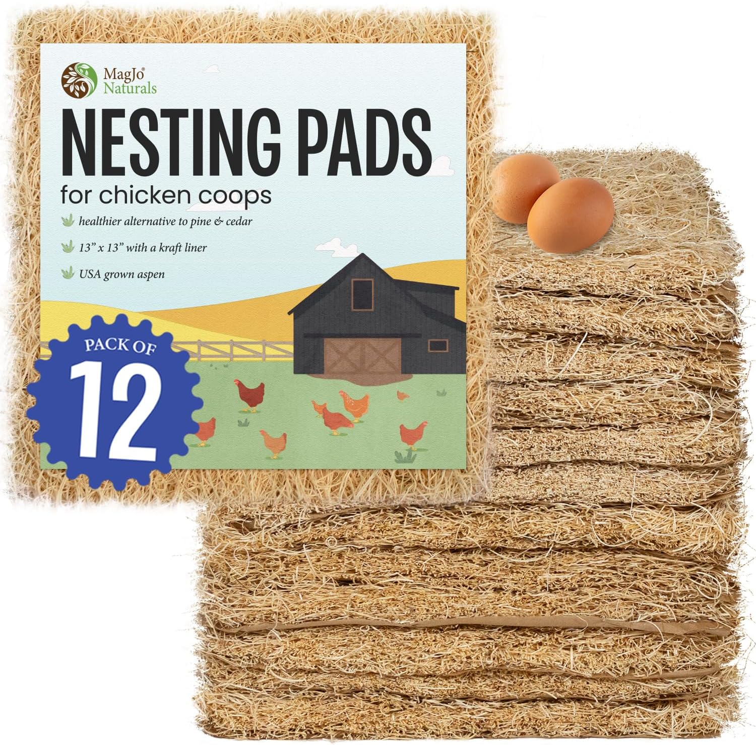 Magjo Pet Excelsior Aspen Shaving Nesting Liners (6 Pack)