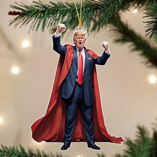 Great Trump Acrylic Christmas & Halloween Decor - Premium Hanging Ornament for Car Interiors & Tree, Perfect Gift for Trump Supporters