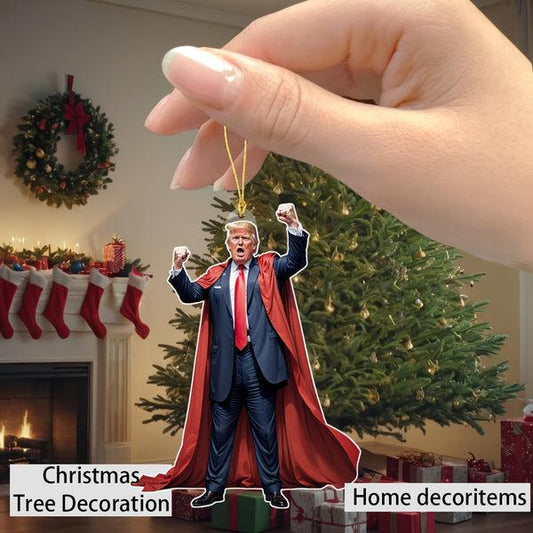 Great Trump Acrylic Christmas & Halloween Decor - Premium Hanging Ornament for Car Interiors & Tree, Perfect Gift for Trump Supporters