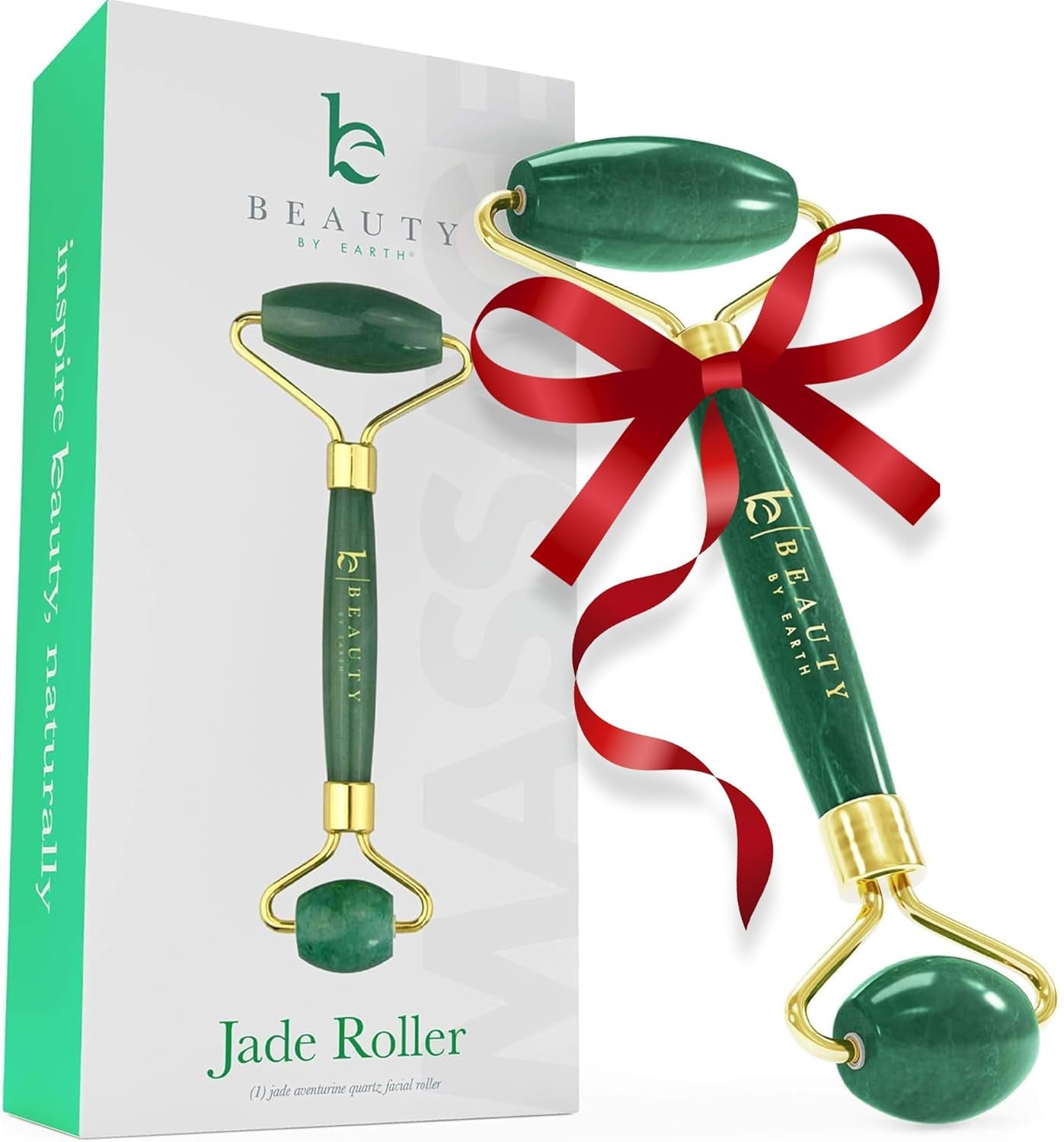 Jade Roller for Face - Face Massager Skin Care Tools with Small Eye Roller for Puffy Eyes, Face Care to Reduce Puffy Eyes, Stocking Stuffers for Her, Facial Roller Self Care Gifts for Women