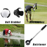 Golf Ball Retriever with 2 Golf Ball Grabbers, Stainless Extendable Golf Ball Retriever Telescopic for Water, Golf Accessories for Men, Weight: 0.55Lb