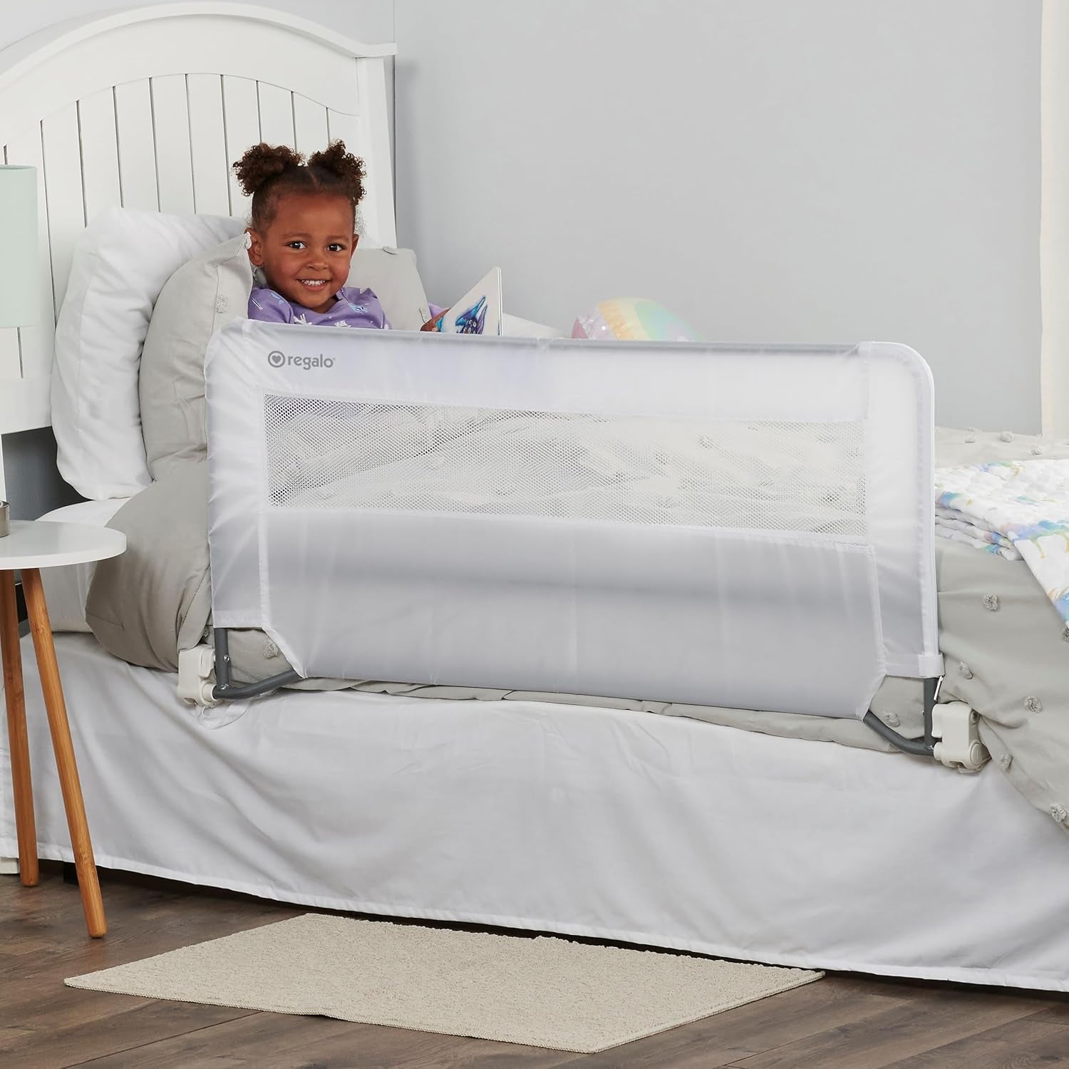 Regalo Swing down Bed Rail Guard, with Reinforced Anchor Safety System