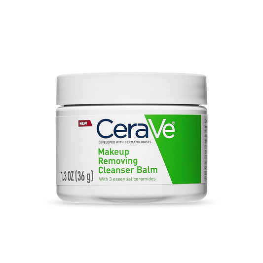 Cerave Cleansing Balm Makeup Remover, Waterproof Makeup Remover with Ceramides & Plant-Based Jojoba Oil to Nourish & Hydrate, Non-Comedogenic & Fragrance Free, Stocking Stuffers for Women, 1.3 Oz