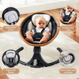 LAREX Baby Swings for Infants to Toddler-Electric Bluetooth Infant Swing with Remote Control, Rocker with 5 Speeds, 5-Point Harness,3 Seat Positions (Gray)