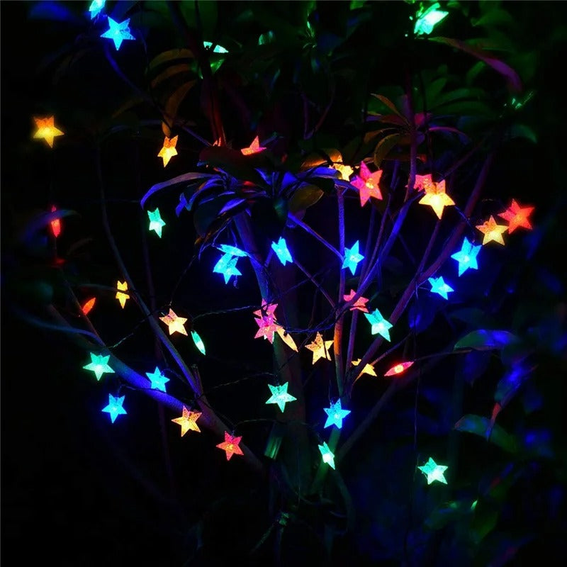 Solar Star String Lights 100LED 8 Modes Outdoors Twinkle Fairy Lights Waterproof Star Twinkle Lights for Lawn Gardens Patio