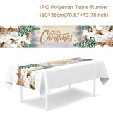 2024 Christmas Table Runner - Merry Christmas Decorations for Home, Festive Tablecloth, Holiday Table Flag, New Year & Noel Gift