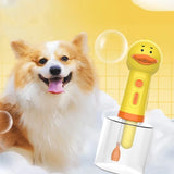 USB Rechargeable Yellow Duck Electric Foam Soap Dispenser for Pet Bathing and Cleaning