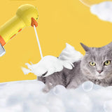 USB Rechargeable Yellow Duck Electric Foam Soap Dispenser for Pet Bathing and Cleaning