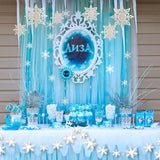 Winter Wonderland Snowflake Garland Kit - 3D Artificial Snowflakes for Frozen-Themed Parties & Christmas Decorations