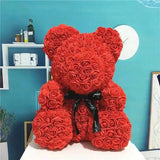 Rose Bear - 25cm Artificial Flower Bear | Perfect Valentine's, Mother's Day, and Festival Gift for Her