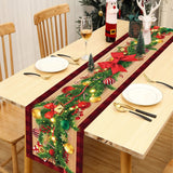 2024 Christmas Table Runner - Merry Christmas Decorations for Home, Festive Tablecloth, Holiday Table Flag, New Year & Noel Gift