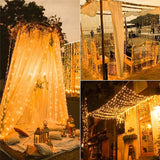 Solar Curtain Lights - 300 LED Waterproof String Lights for Outdoor Christmas & Yard Decorations