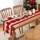 2024 Christmas Table Runner - Merry Christmas Decorations for Home, Festive Tablecloth, Holiday Table Flag, New Year & Noel Gift