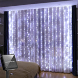 Solar Curtain Lights - 300 LED Waterproof String Lights for Outdoor Christmas & Yard Decorations