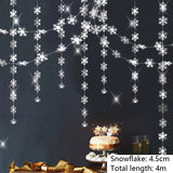 Winter Wonderland Snowflake Garland Kit - 3D Artificial Snowflakes for Frozen-Themed Parties & Christmas Decorations