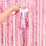 Metallic Foil Fringe Tinsel Curtain - Party Backdrop for Birthdays, New Year's Eve, Weddings, and Photoshoots